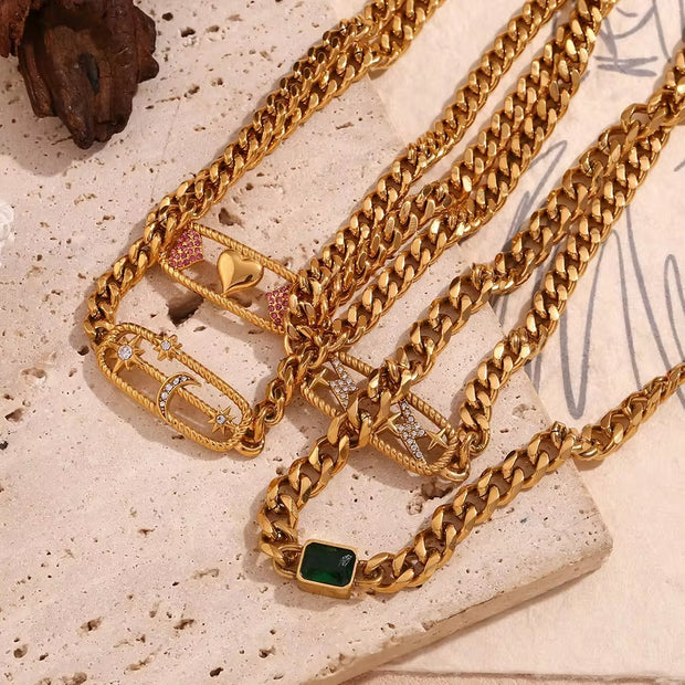 Valentine'S Day Gift Ideas 2024 Choker Necklace Set Hollow Zircon Stainless Steel Jewelry