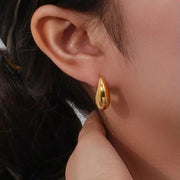 Vintage Hollow Out Gold Plated Boat Shape Stud Earring Tarnish Free Stainless Steel Jewelry Earings Women