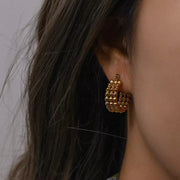 2023 Jewelry Unique Hoop Earrings Set Stainless Steel PVD 18K Gold Plated Earrings Wholesale