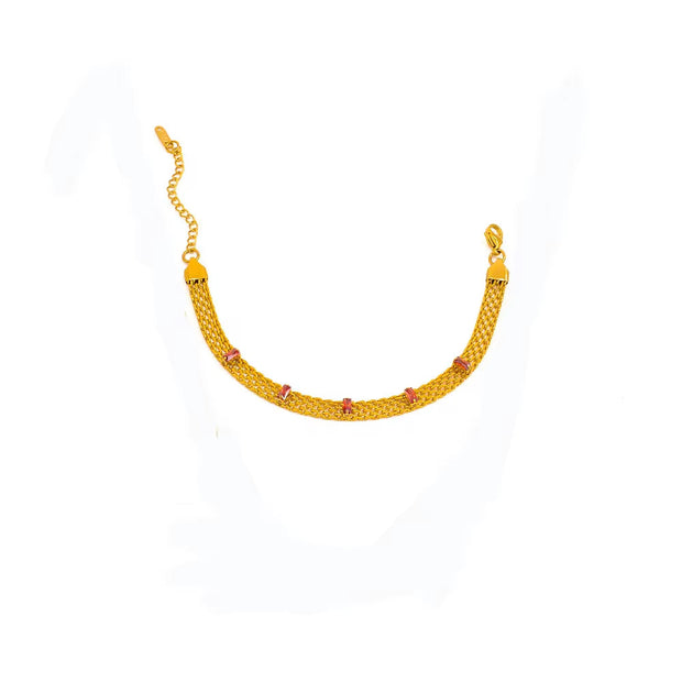 Vintage Collar Necklace Stainless Steel 18K Gold Plated Statement Clavicle Chain Mesh Chain Zircon Baguette Choker