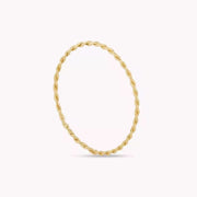 18K PVD Gold Plated Stainless Steel Ins Jewelry Waterproof Fashion Rope Cross Stripe Ring
