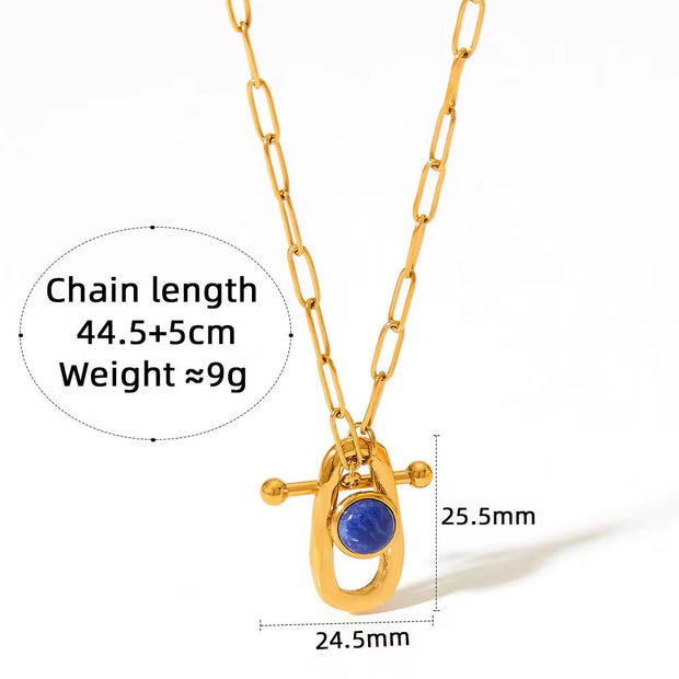 Temperament Joker Jewelry Stainless Steel Geometric Ot Ring Pendant Fashionable Necklace Female Necklaces for Women