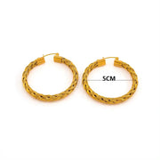 Trendy Jewelry PVD 18K Gold Plated Stainless Steel Metal Mesh Chain Big Dangle Hoop Earrings Wholesale Custom Fashion