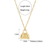 Vintage Jewelry Gold Plated Pendant Necklace Engraved Stainless Steel Jewelry Necklaces Set