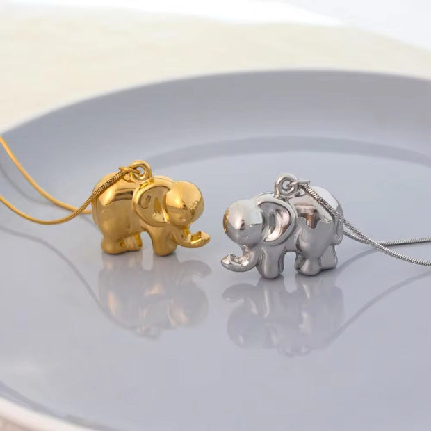Wholesale Gold Elephant Shaped Hollow Out Pendant Necklace Animal Necklace for Women Men Jewelry Elephant Necklace Set