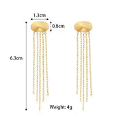 Wholesale Tassel Drop Earrings Gold Plated Stainless Steel Stud Earring Piercing Jewelry Tassel Earrings Bohemian