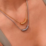 Waterproof Necklace PVD Gold Plated Beads Necklace Non Tarnish Stainless Steel Jewelry Collier En Acier Inoxydable