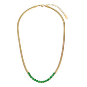 Zircon Beaded Necklace Gold Plated Choker Set Stainless Steel Necklaces Fashion Jewelry Necklaces