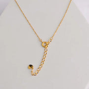 18K Pvd Gold Plated Water Drop Zirconia Dot Triangle Square Pendant Necklace Stainless Steel Tarnish Free Jewelry FJN0171N