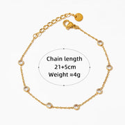 Wholesale Fashion Jewelry Stainless Steel Zircon Beach Anklet Foot Jewelry Stainless Steel Anklet for Women