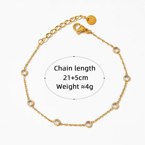 Wholesale Fashion Jewelry Stainless Steel Zircon Beach Anklet Foot Jewelry Stainless Steel Anklet for Women
