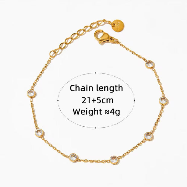 Wholesale Fashion Jewelry Stainless Steel Zircon Beach Anklet Foot Jewelry Stainless Steel Anklet for Women