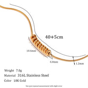 Waterproof Necklace PVD Gold Plated Beads Necklace Non Tarnish Stainless Steel Jewelry Collier En Acier Inoxydable