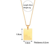 2024 Golden Square Letter Pendant Necklace 18K Gold Plating Chains Stainless Steel Necklace