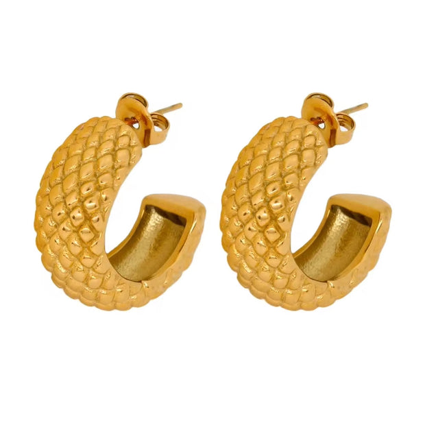 Wholesale18K Real Gold Plated Earrings Summer Unique Hypoallergenic Stainless Steel Vintage Design High Quality Earring
