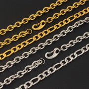 2 Styles High Quality Stainless Steel Chain Necklace 18K Gold Plated Unique Kidney Bead Clasp Neck Jewelry