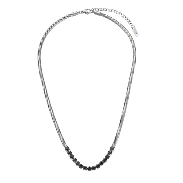 Zircon Beaded Necklace Gold Plated Choker Set Stainless Steel Necklaces Fashion Jewelry Necklaces