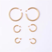 20/25/35/45Mm Fashionable Waterproof PVD 18K Gold Plated Stud CC Jewelry Earrings Stainless Steel Chunky Earrings for Women