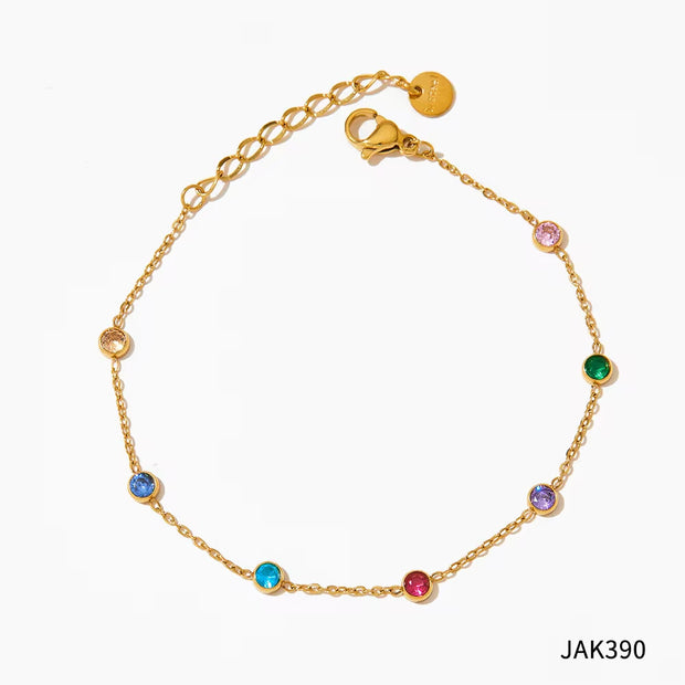 Wholesale Fashion Jewelry Stainless Steel Zircon Beach Anklet Foot Jewelry Stainless Steel Anklet for Women