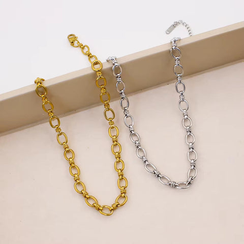 Waterproof Adjustable O-Link Chain Bangles 18K Gold Plated Stainless Steel Lobster Clasp Bracelet