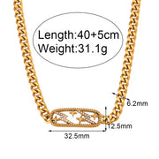 Valentine'S Day Gift Ideas 2024 Choker Necklace Set Hollow Zircon Stainless Steel Jewelry