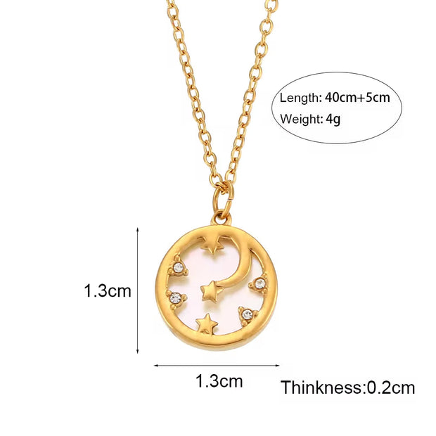 Wholesale Titanium Steel Necklace Set Tarnish Free Jewelry Natural Stone Zircon Pendant Necklace
