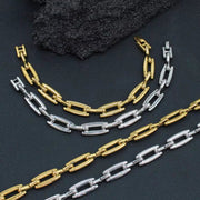 10Mm Wide Gold Silver Color Stainless Steel Jewelry SET Unisex High Quality DIY Chain Accessories Waterproof Low MOQ