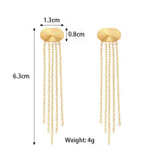 Wholesale Tassel Drop Earrings Gold Plated Stainless Steel Stud Earring Piercing Jewelry Tassel Earrings Bohemian